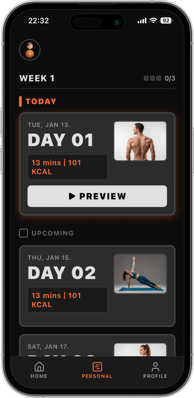 Fifteenfit App Screenshot